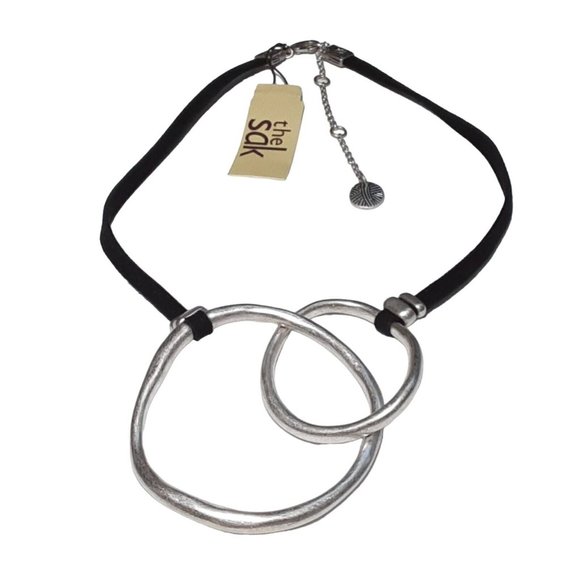 The Sak Jewelry - The Sak Double Link Silver & Black Necklace 16" Plus 3" Extender Chain.